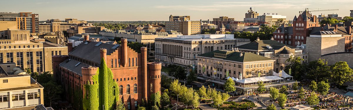 Aerial view of UW–Madison campus